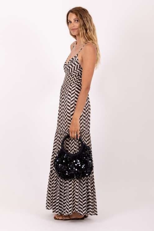 DITTA LONG DRESS BLACK & WHITE
