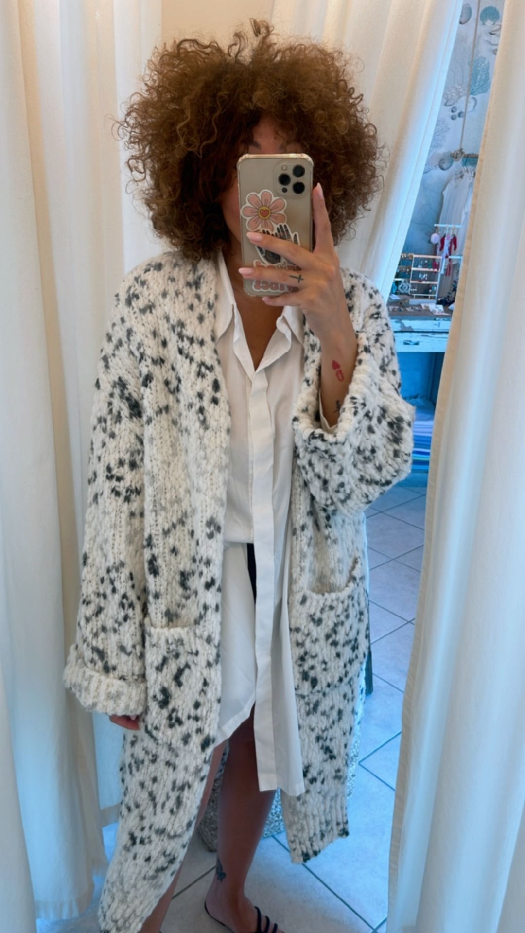 CAPPOTTO IN MAGLIA BIANCO
