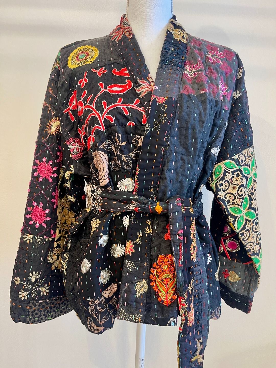 IRIS PATCHWORK SHORT KIMONO