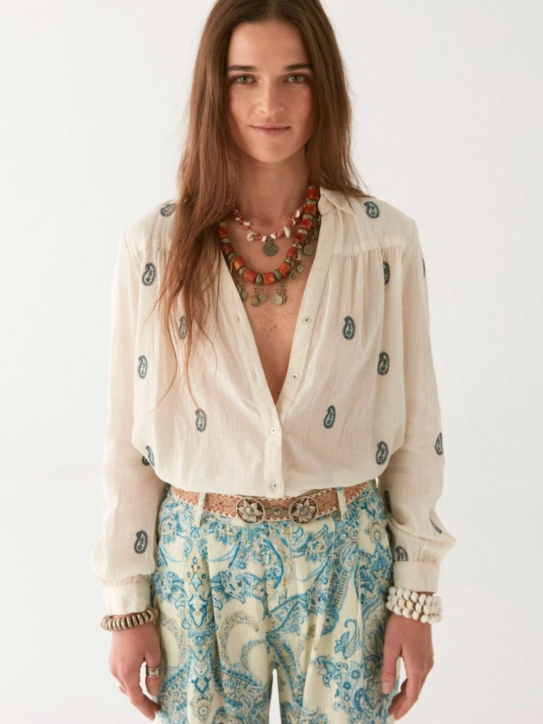 DYLAN CAMICIA PEACH IVORY