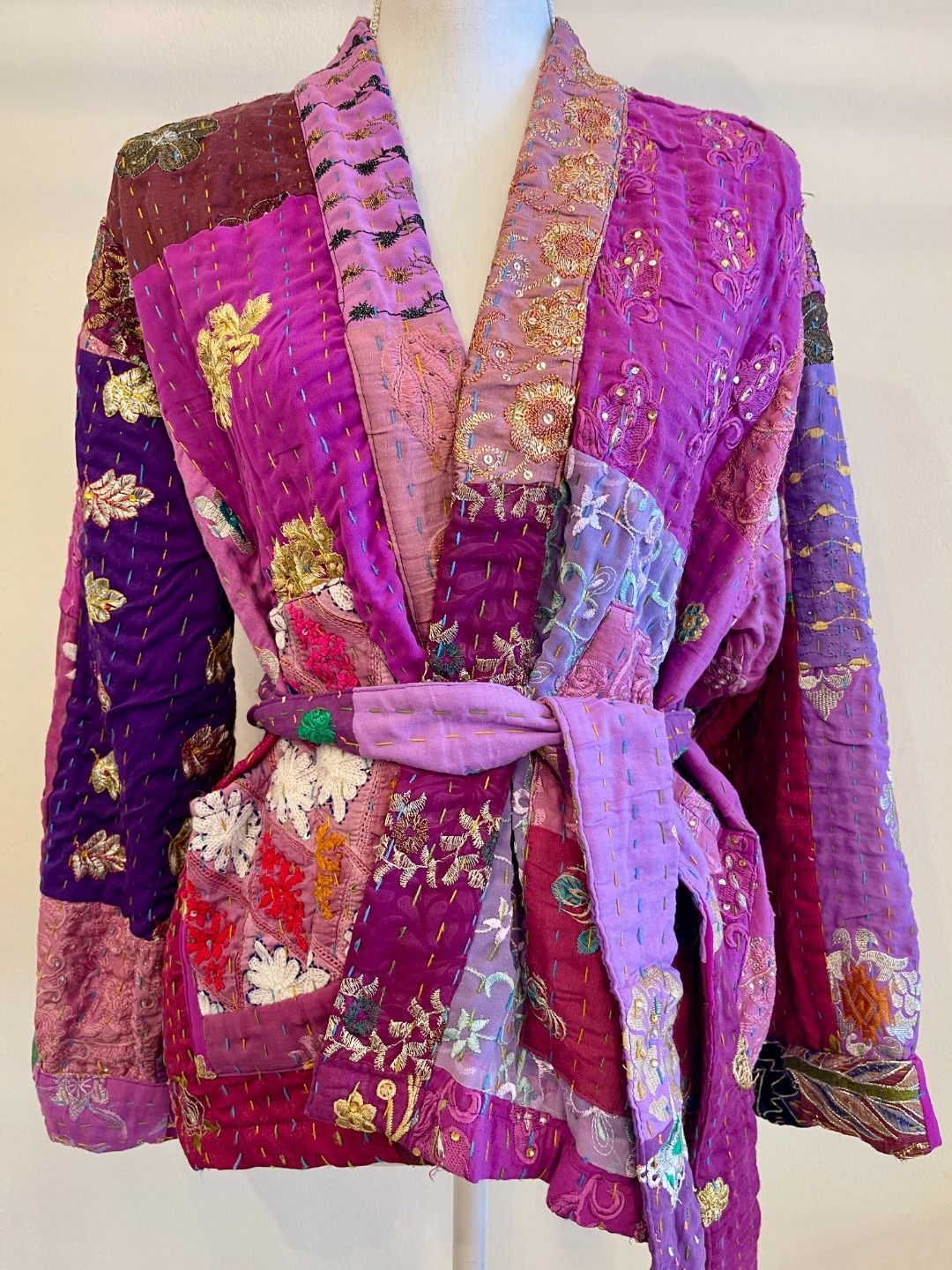 IRIS PATCHWORK SHORT KIMONO