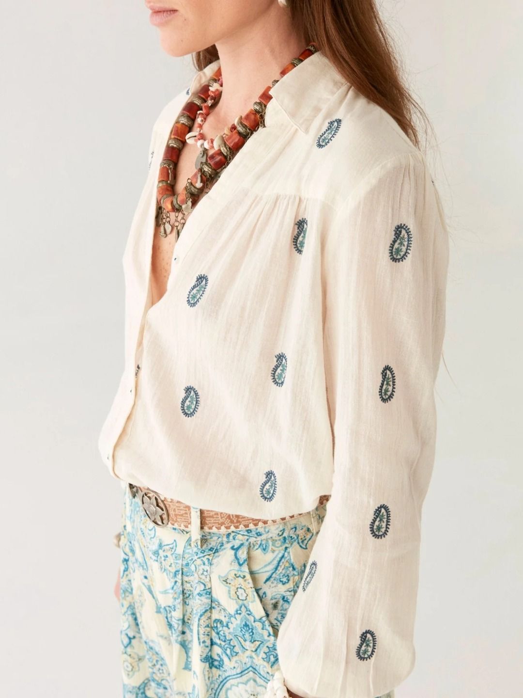 DYLAN CAMICIA PEACH IVORY
