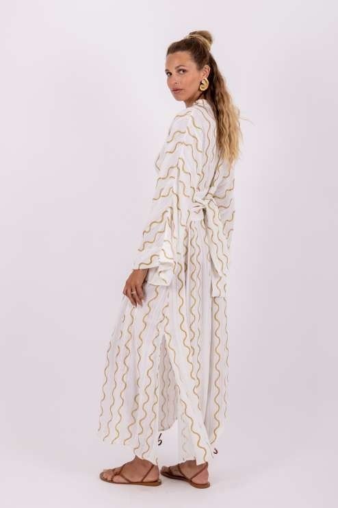 THAIS DRESS WHITE & GOLD