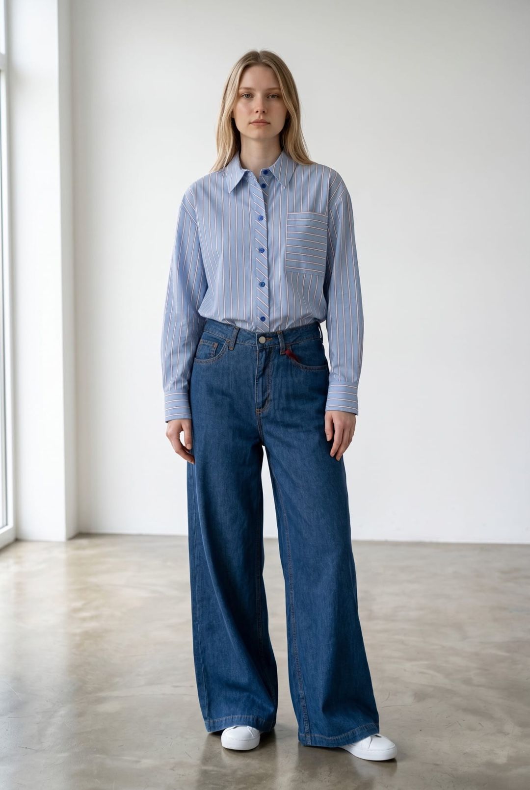 CAMICIA AZZURRA A RIGHE