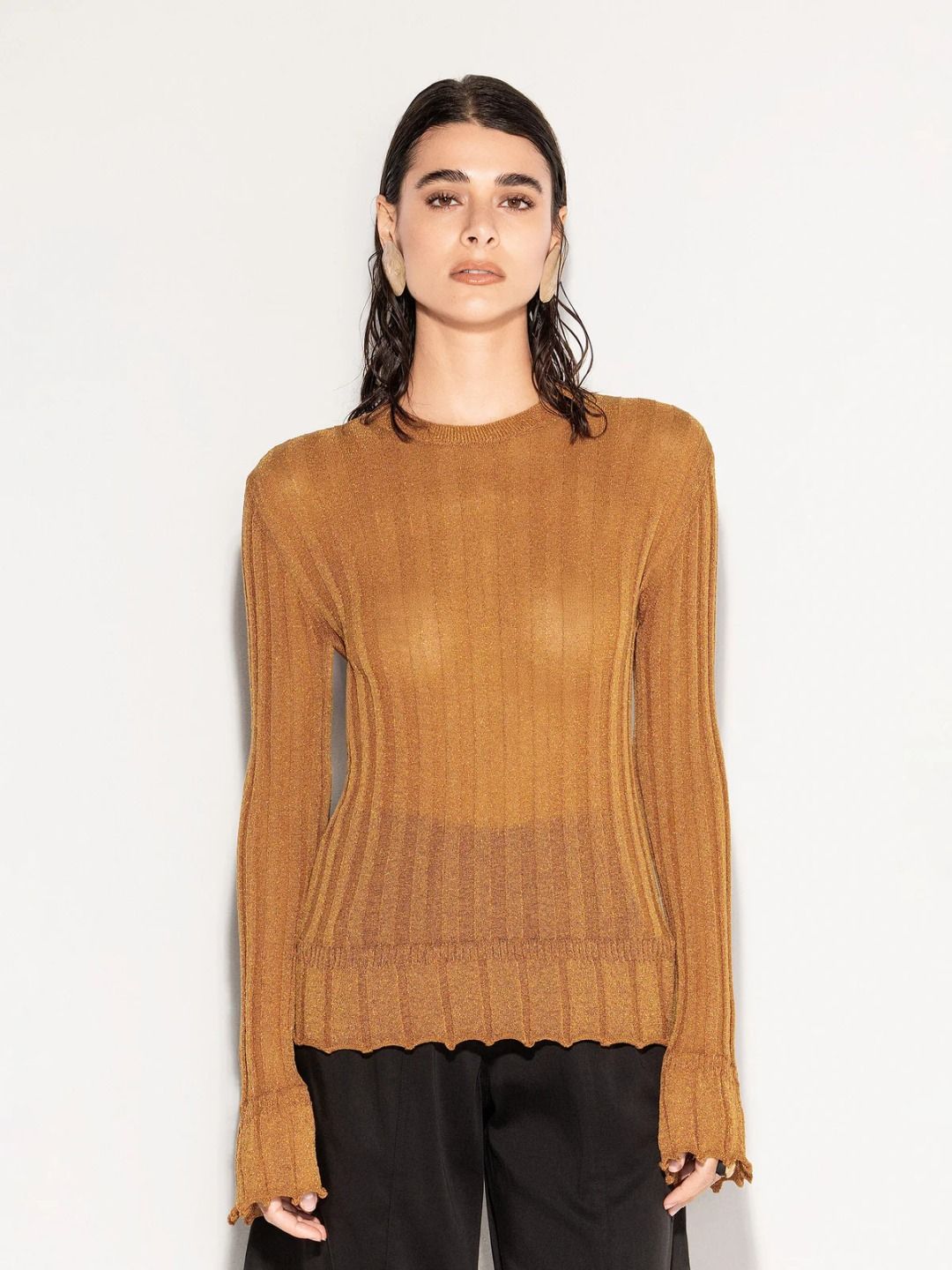 MAGLIA LUREX CAMMELLO
