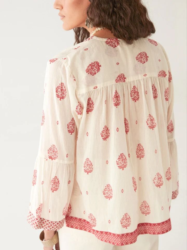 DELPHINE CAMICIA PANNA E FRAGOLA