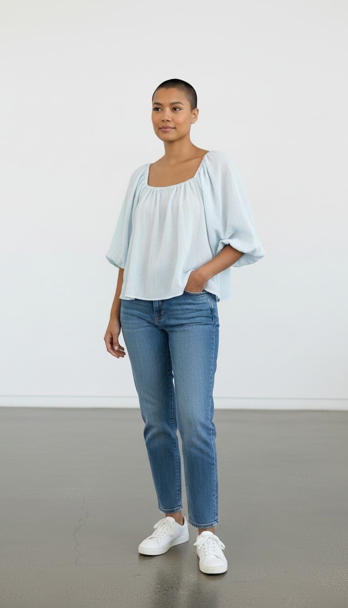MAGLIA IN CREPE CIELO