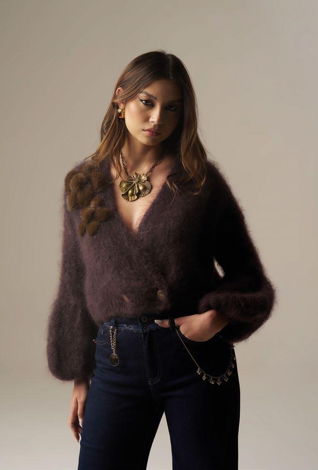 CARDIGAN MOHAIR CON APPLICAZIONI
