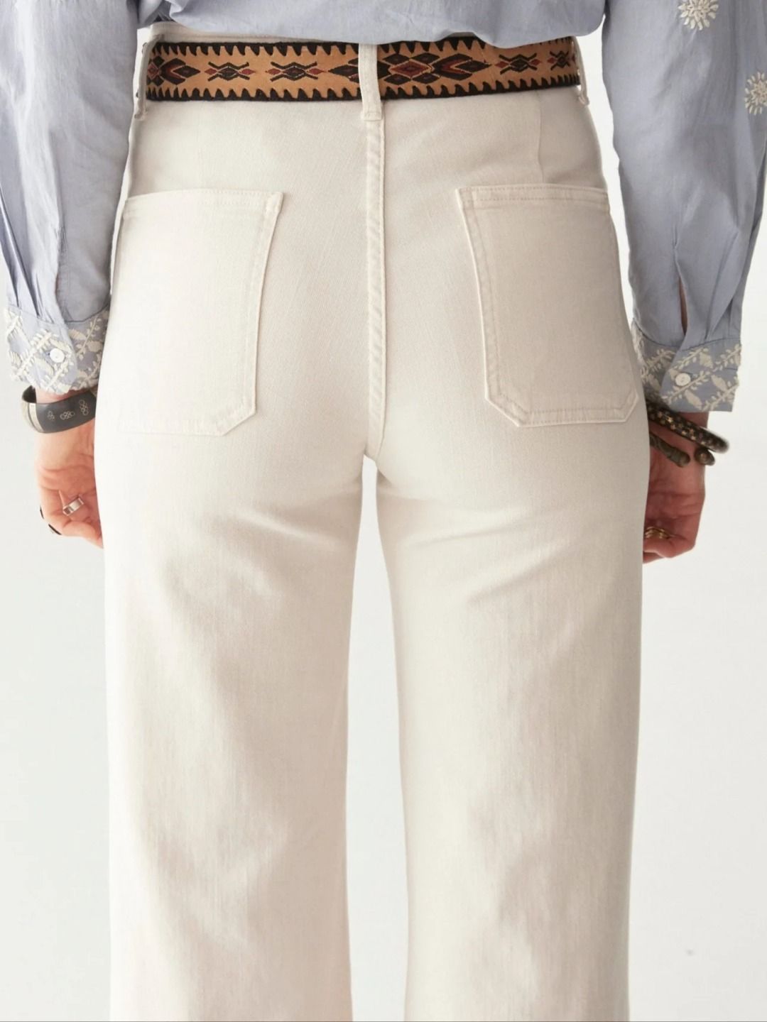 EDNA PANTALONI ECRU NAVY