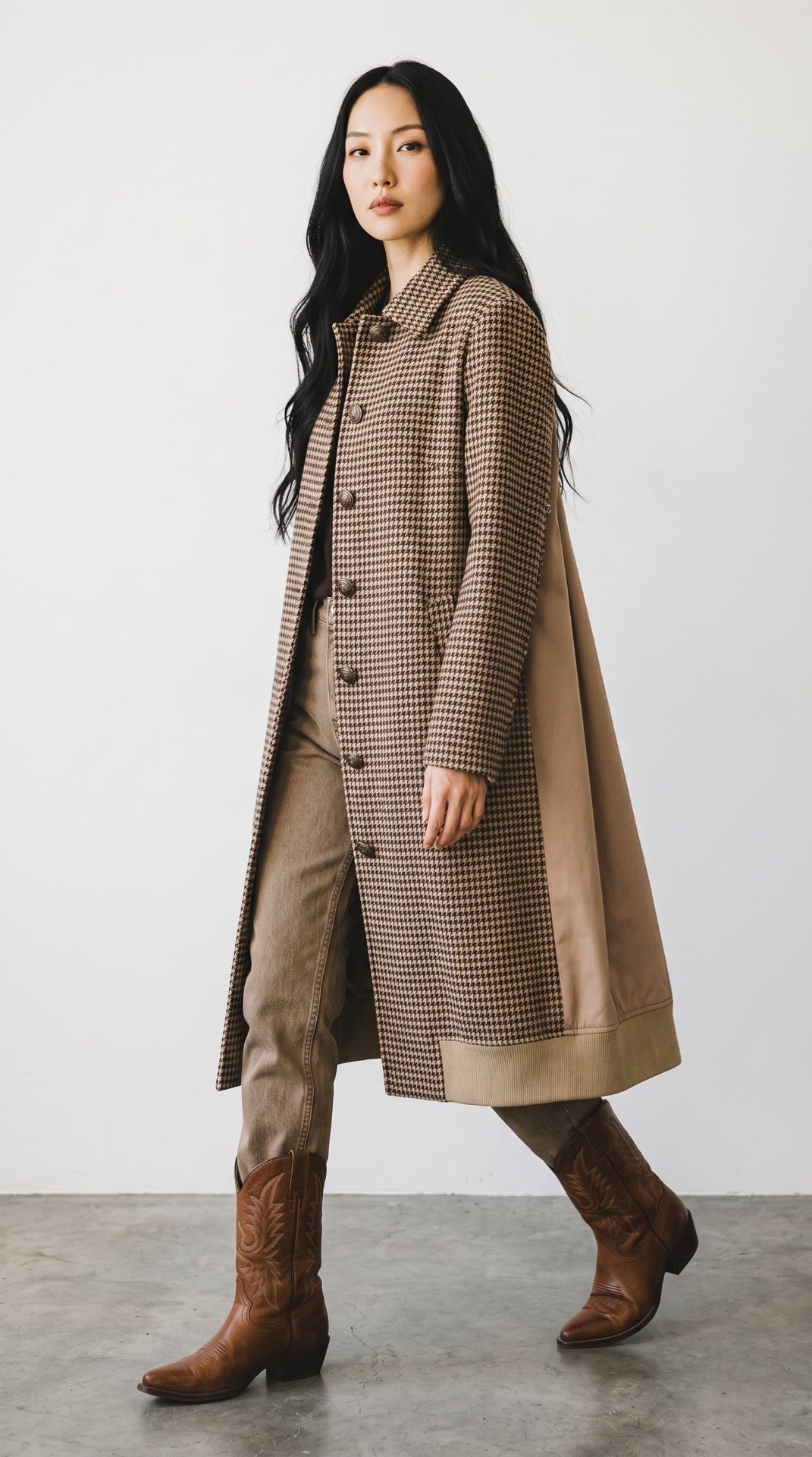 CAPPOTTO TRENCH IN PIED DE POULE