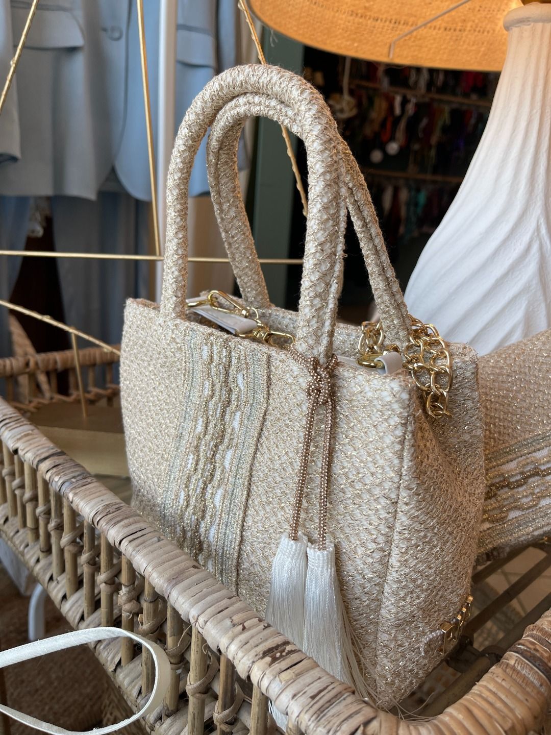 BORSA LUREX ORO
