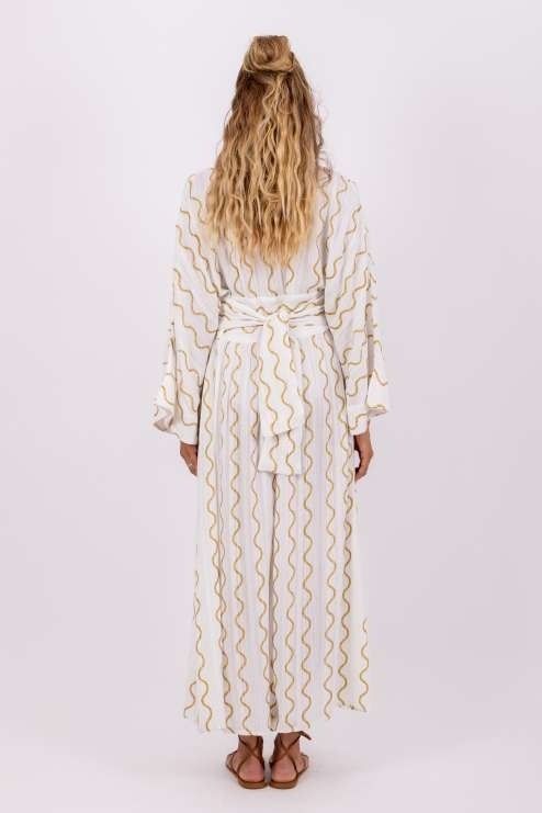 THAIS DRESS WHITE & GOLD