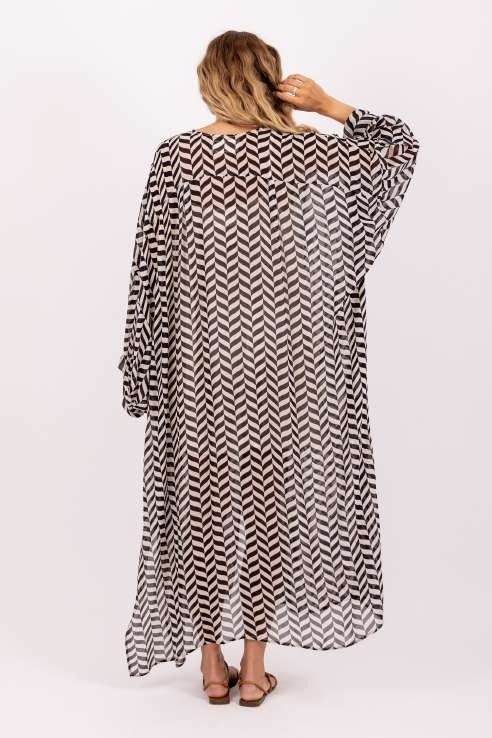 LOULI CAFTAN BLACK & WHITE