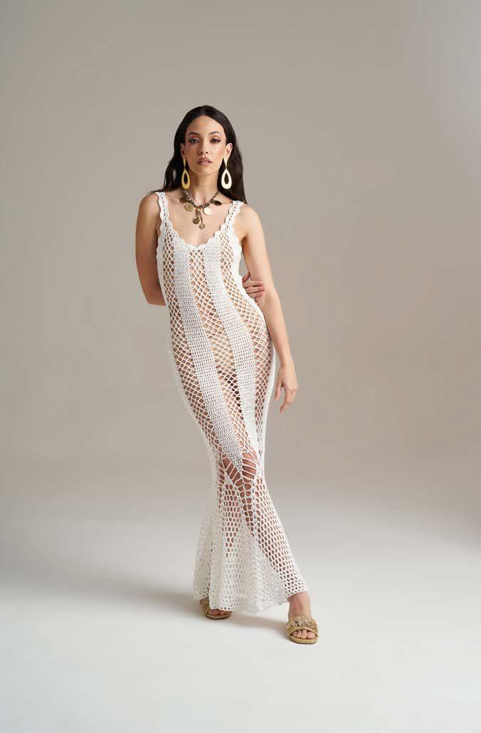 ABITO LUNGO CROCHET BIANCO