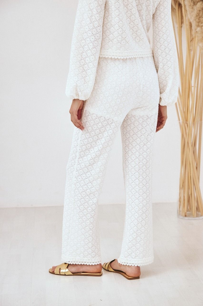 BANYU PANTALONE IN MAGLIA DI PIZZO