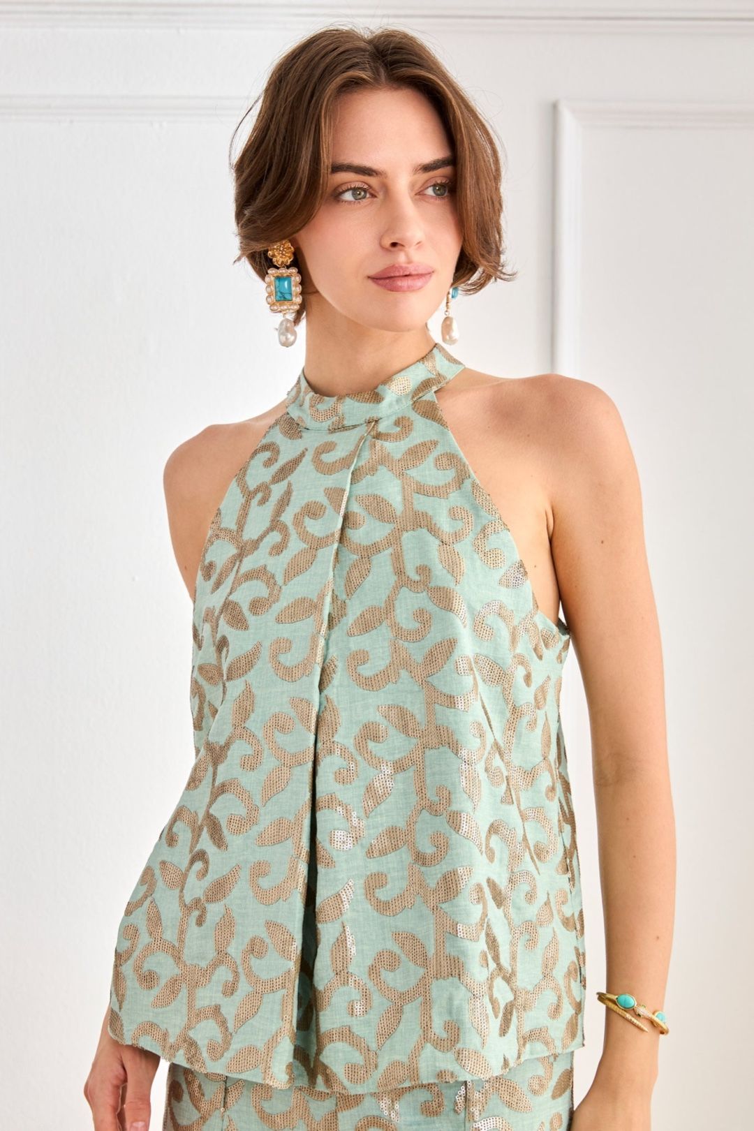 TOP PAILLETTES JADE