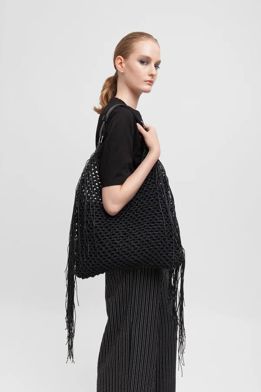 BORSA BAGUETTE CON FRANGE