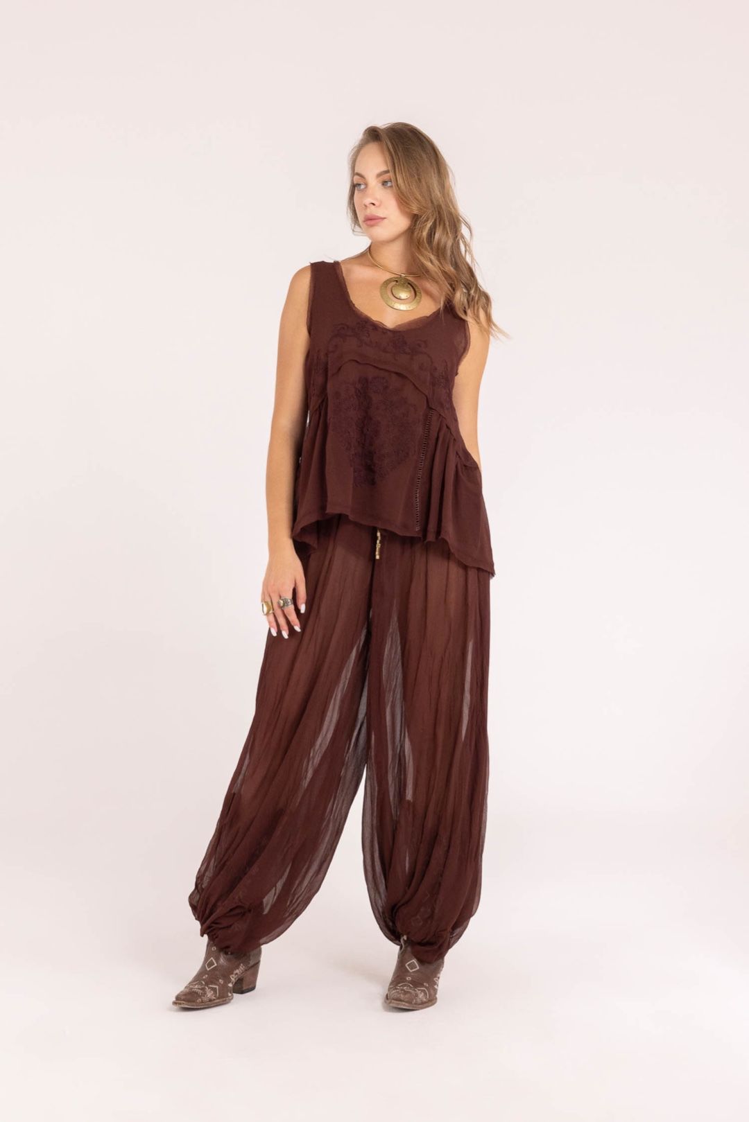 TOP CREPONNE DI VISCOSA CIPRIA
