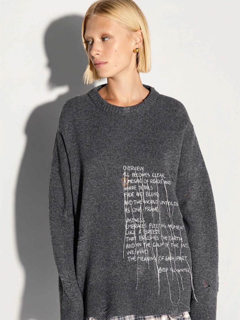PULLOVER GIROCOLLO RICAMATO