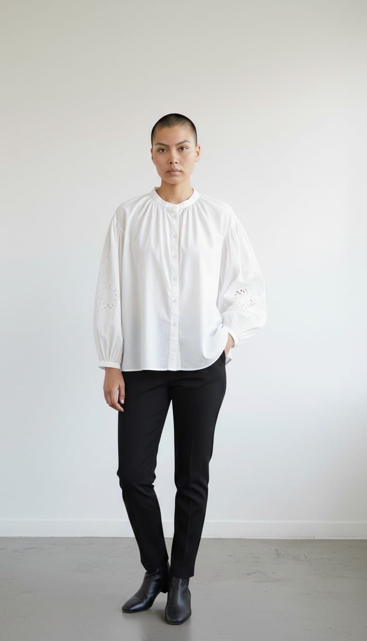 CAMICIA CON MANICA RICAMATA