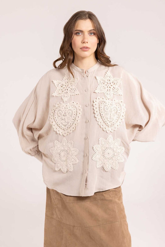 CAMICIA APPLICAZIONI CROCHET