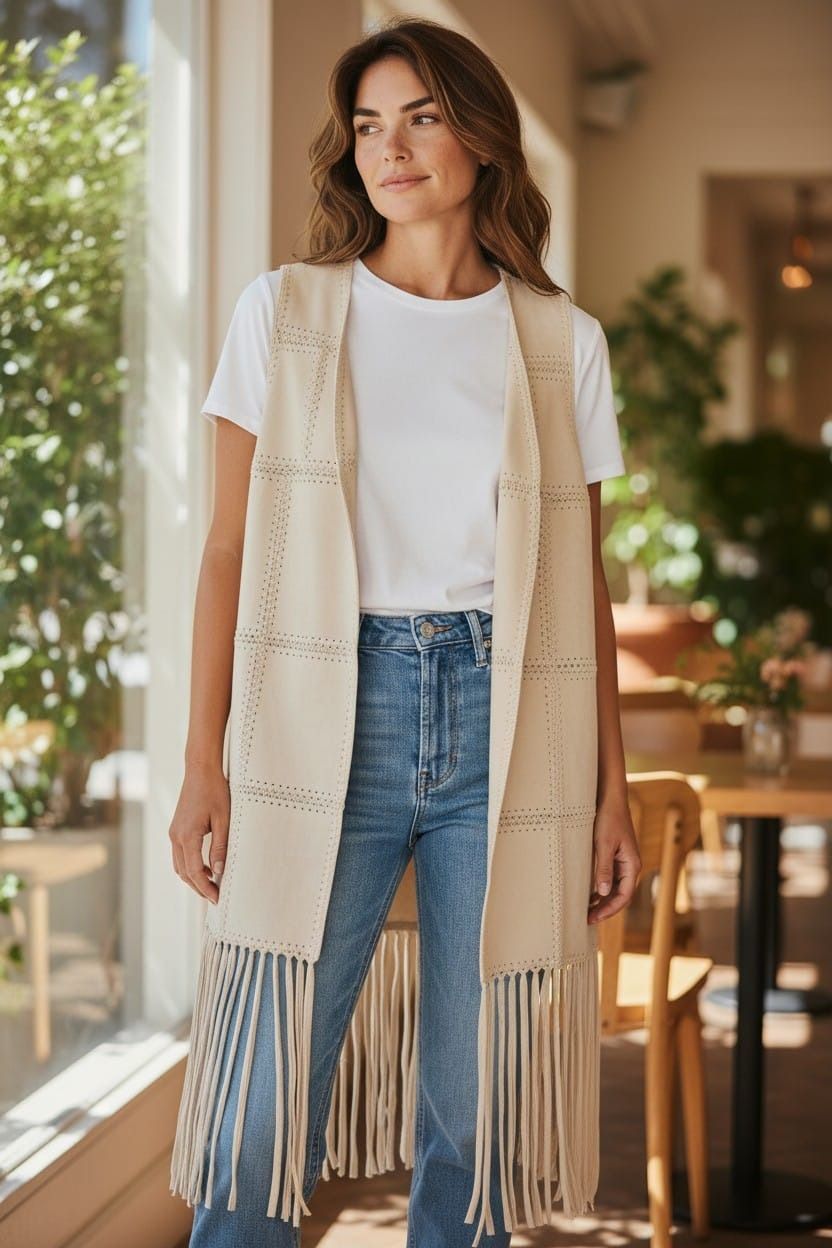 GILET LUNGO ECO SUEDE