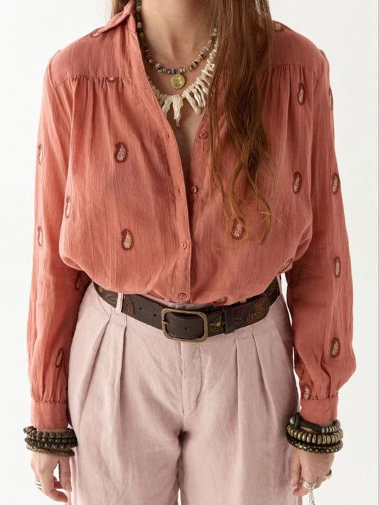 DYLAN CAMICIA PEACH IVORY