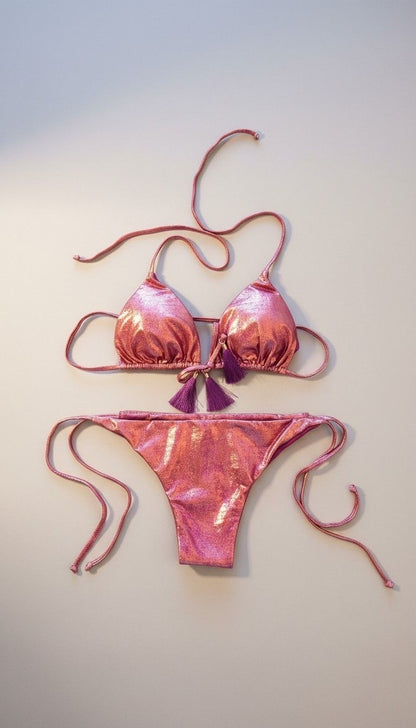 BIKINI Z TRÓJKĄTNYM TOPEM POWLEKANA TKANINA KELLY