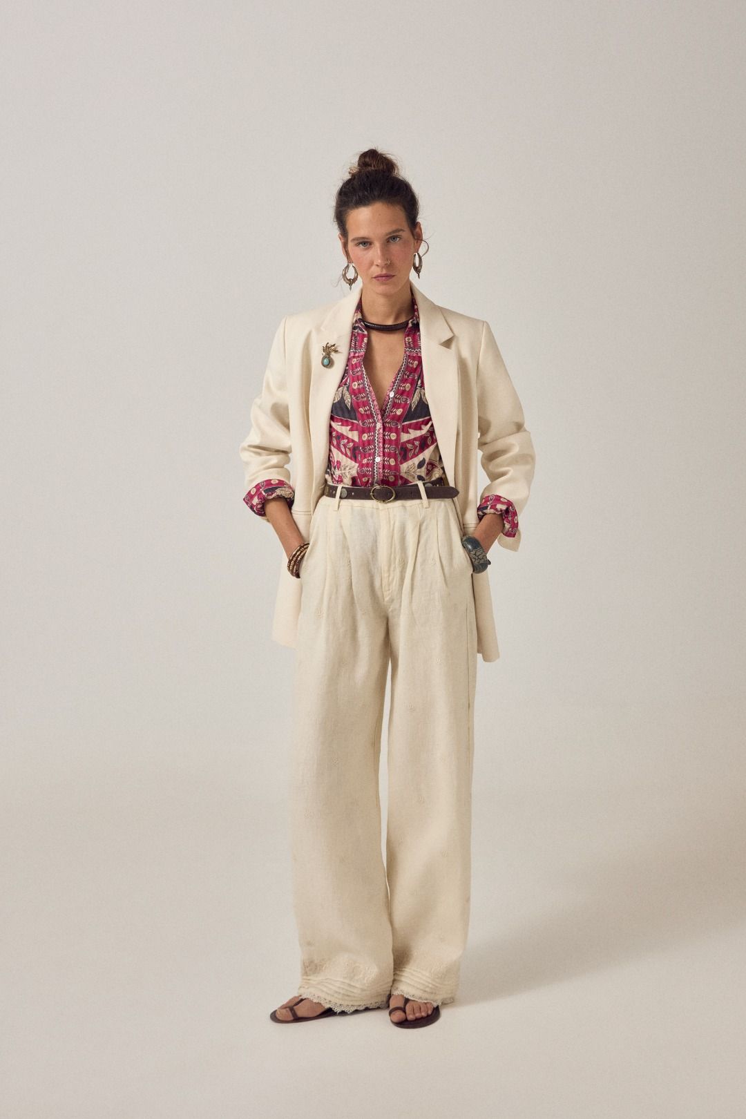 PANTALONE RICAMATO OTTO