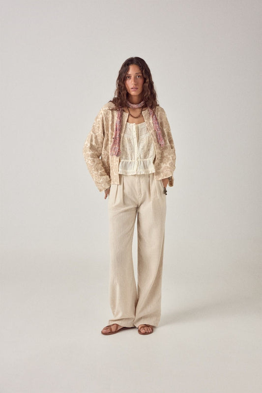 PANTALONE IN LINO MARINA