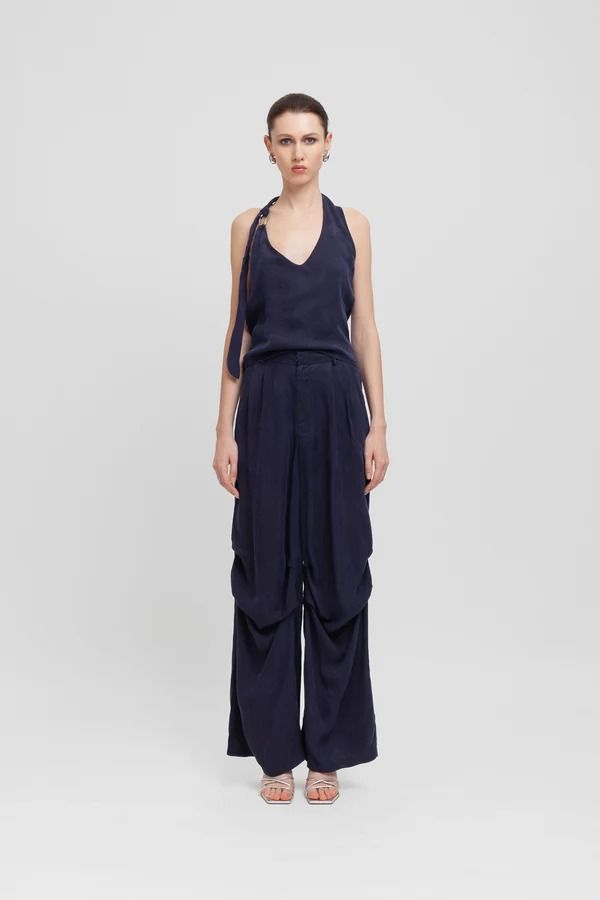 TOP HALTER IN CUPRO