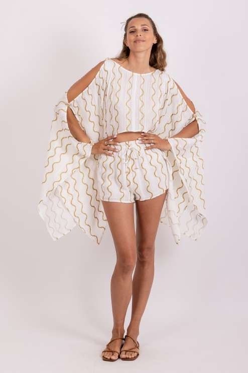 IVANA SHORT WHITE & GOLD