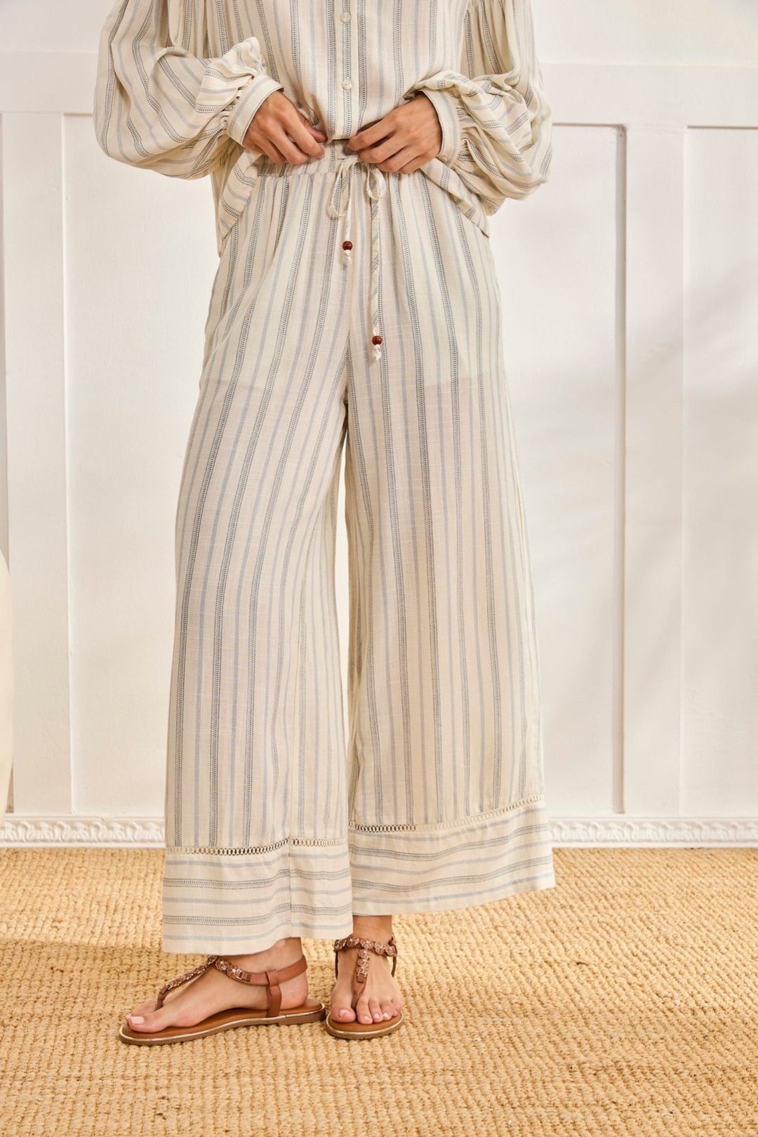 PANTALONE A RIGHE MAT