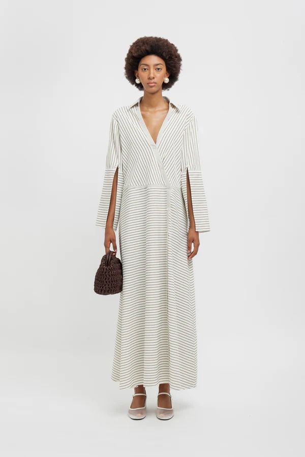 MAXI ABITO CAMICIA RIGHE