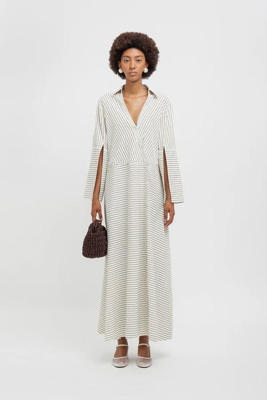 MAXI ABITO CAMICIA RIGHE