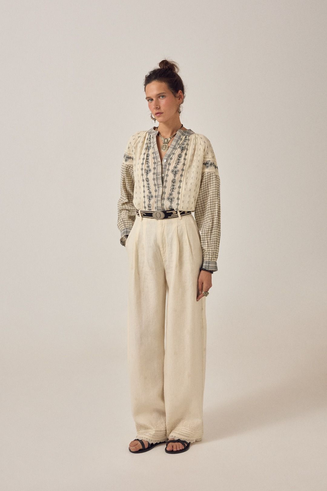 PANTALONE RICAMATO OTTO