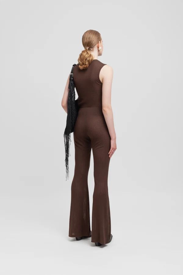 PANTALONI FLARE IN COSTINA