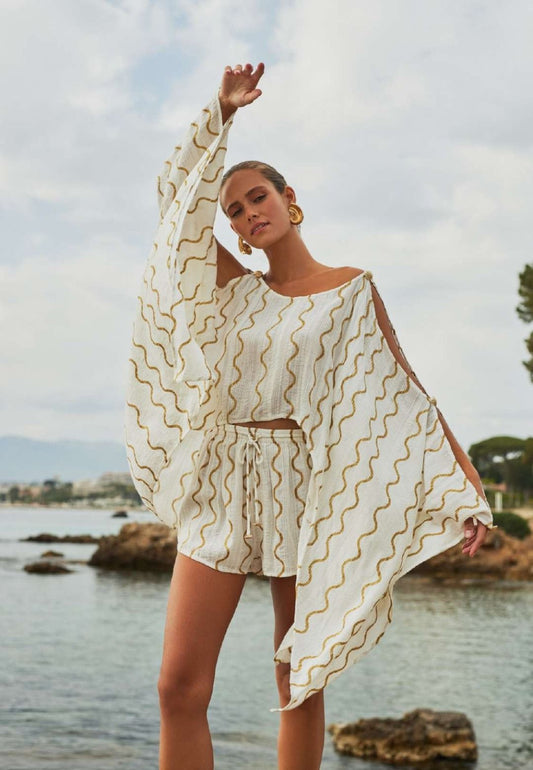 IVANA SHORT WHITE & GOLD