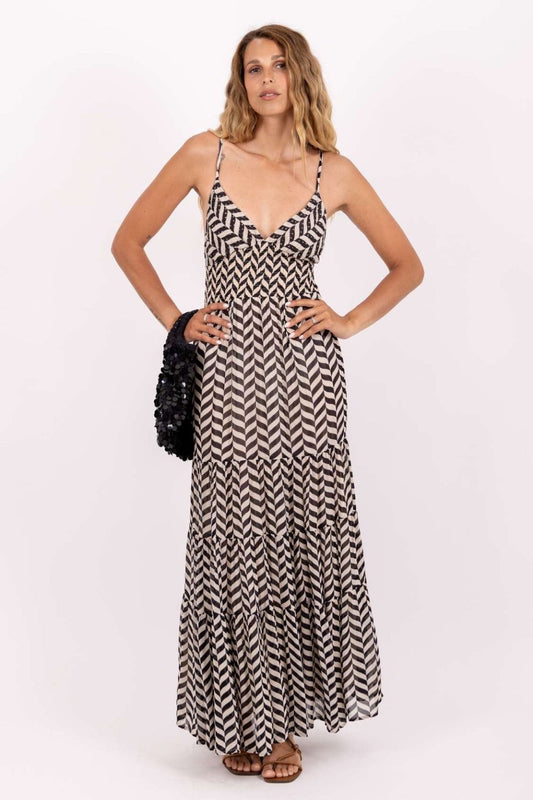 DITTA LONG DRESS BLACK & WHITE