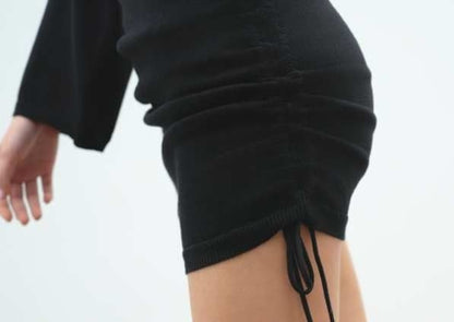 JERSEY DRESS WITH DRAWSTRING