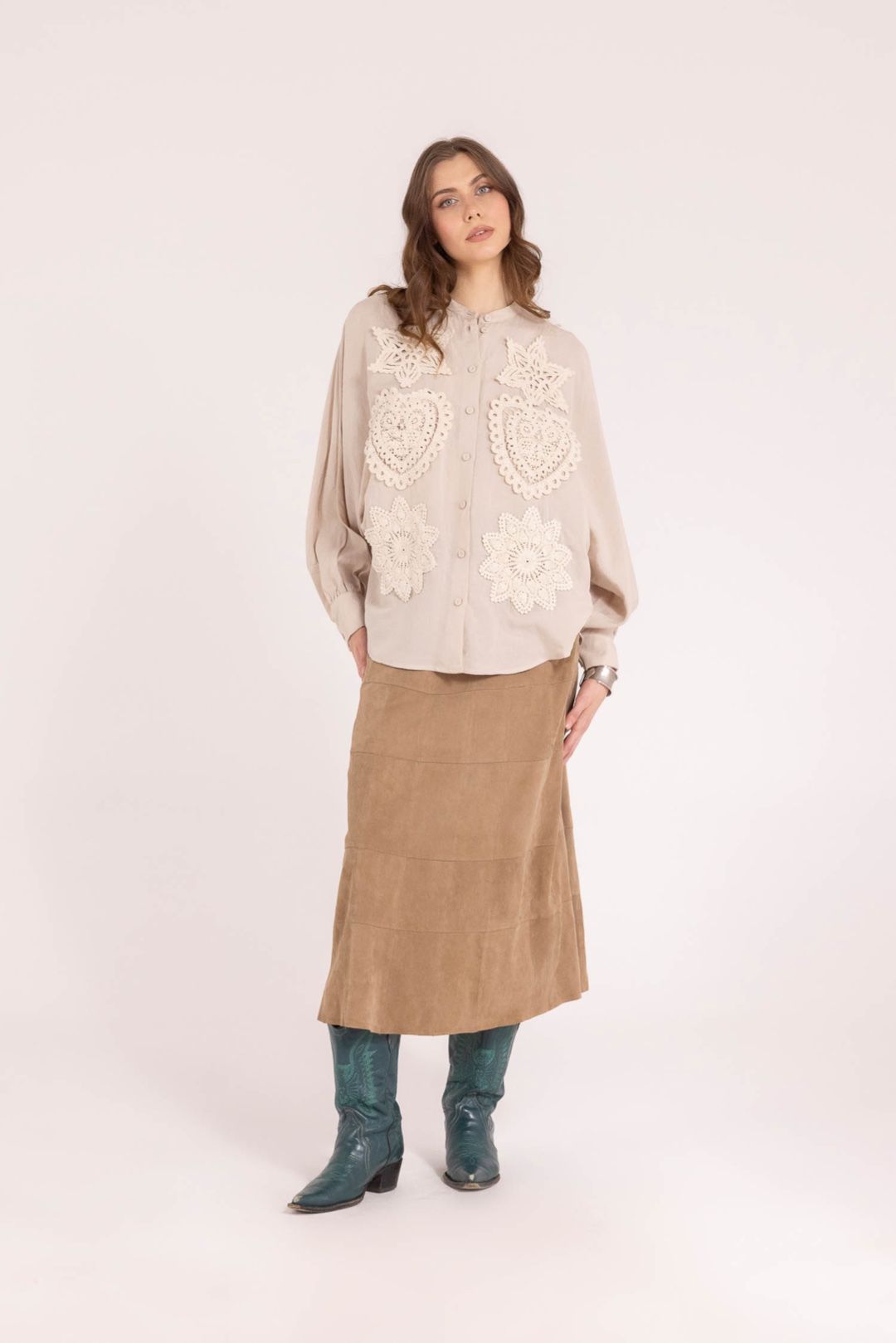 CAMICIA APPLICAZIONI CROCHET