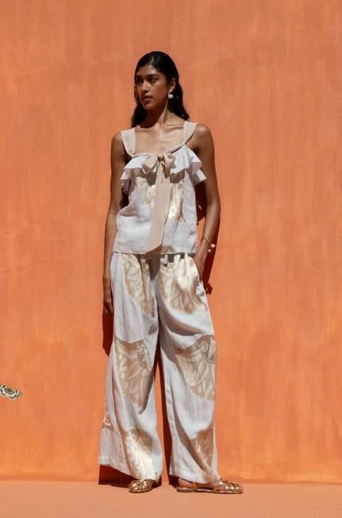 PANTALONE RICAMATO CORAL