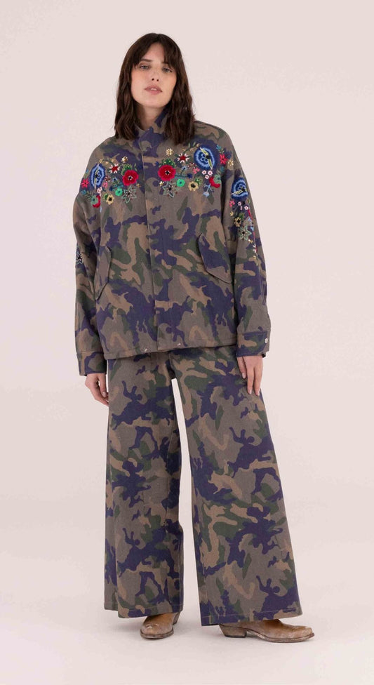 BOMBER MILITARE CON RICAMI