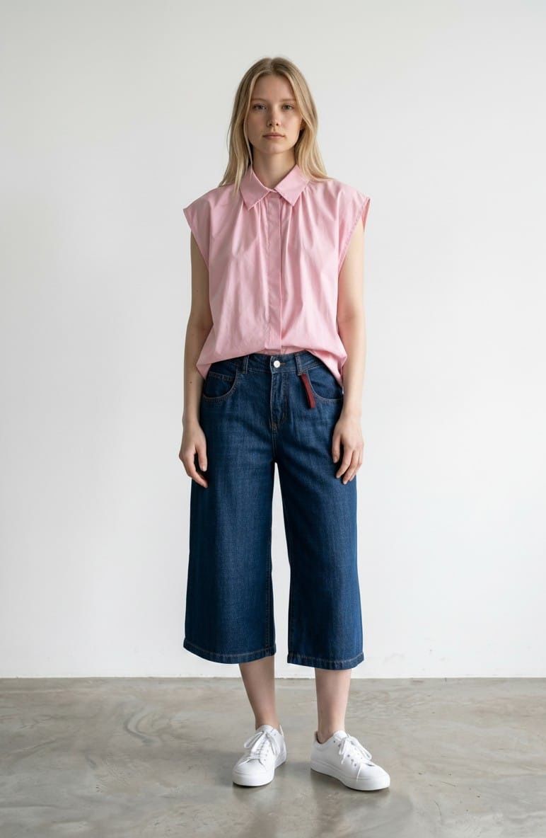 CAMICIA ROSA SENZA MANICHE
