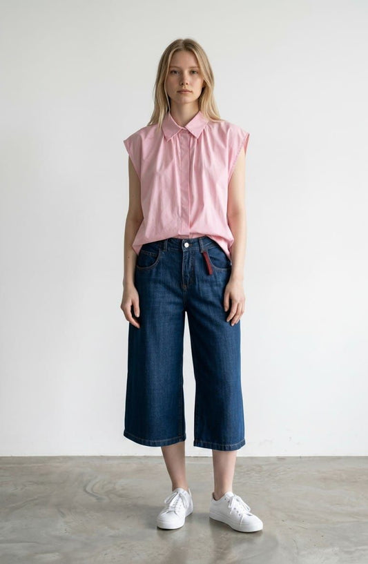 CAMICIA ROSA SENZA MANICHE