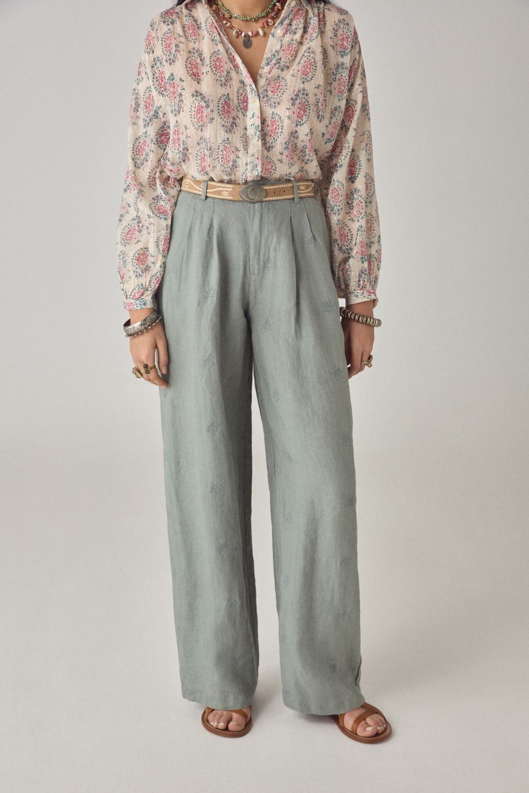 PANTALONE RICAMATO OTTO