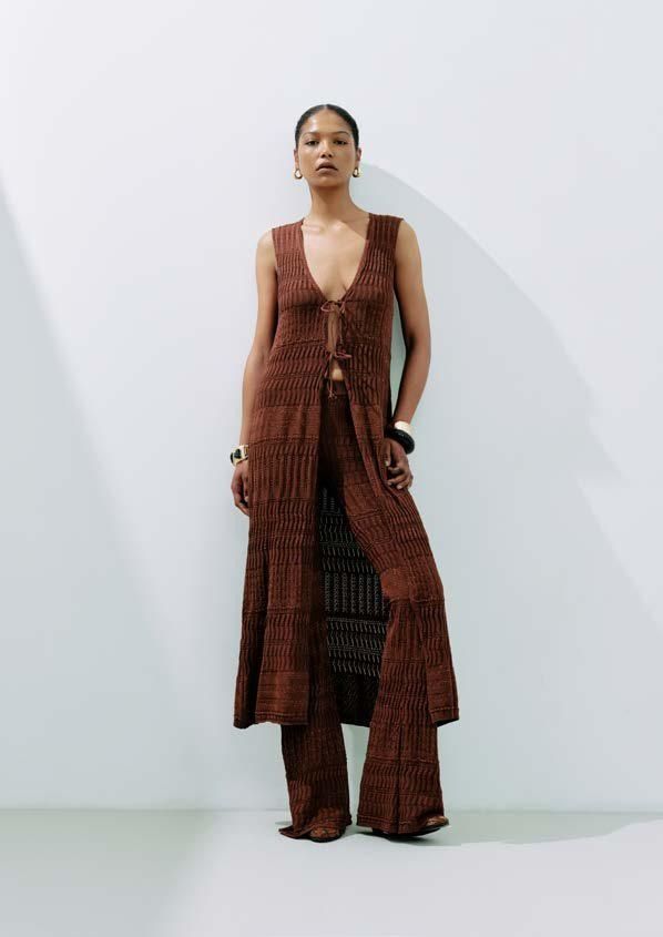 GILET LUNGO MARRONE
