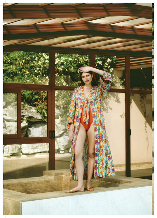 MAJA KIMONO FLOWER & STRIPE