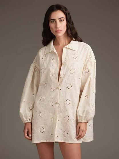 SAN GALLO LACE SHIRT DRESS