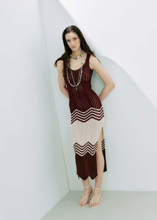 ABITO CHEVRON BORDEAUX